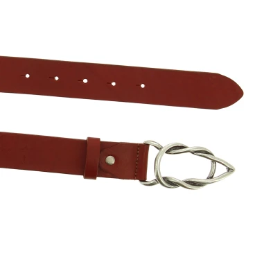 Ceinture en cuir de taureau marron avec boucle en métal
