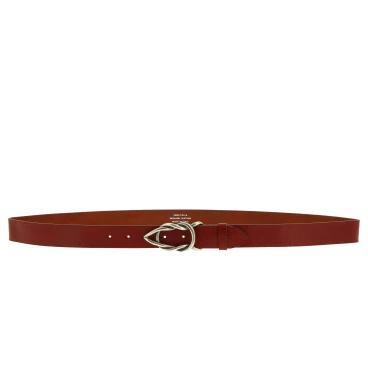 Ceinture en cuir de taureau marron avec boucle en métal