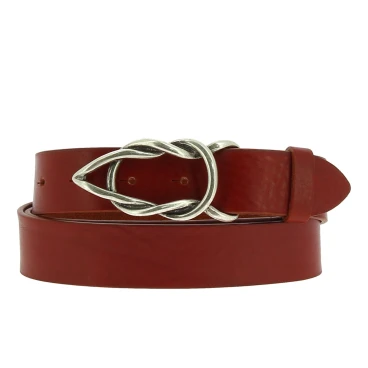 Ceinture en cuir de taureau marron avec boucle en métal
