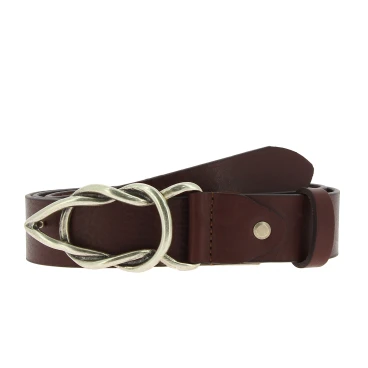 Cintura in pelle di toro testa di moro con fibbia casual in metallo