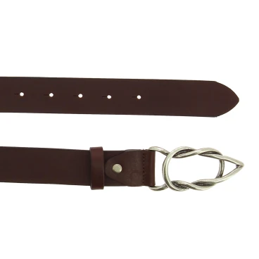 Cintura in pelle di toro testa di moro con fibbia casual in metallo