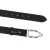 Cintura in pelle di toro nera con fibbia casual in metallo
