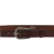 Ceinture en cuir marron foncé avec boucle en métal écaillé