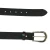 Ceinture en cuir noir avec boucle en métal écaillé