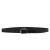 Black leather belt with metal scaled buckle