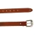 Ceinture en cuir marron avec boucle et pointe en métal gravé