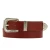 Ceinture en cuir marron avec boucle et pointe en métal gravé