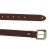 Ceinture en cuir marron foncé avec boucle et pointe en métal gravé