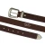 Ceinture en cuir marron foncé avec boucle et pointe en métal gravé