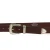 Ceinture en cuir marron foncé avec boucle et pointe en métal gravé