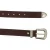 Ceinture en cuir marron foncé avec boucle et pointe en métal gravé