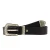 Ceinture en cuir noir avec boucle et pointe en métal gravé