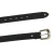 Ceinture en cuir noir avec boucle et pointe en métal gravé
