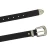 Ceinture en cuir noir avec boucle et pointe en métal gravé