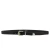 Ceinture en cuir noir avec boucle et pointe en métal gravé