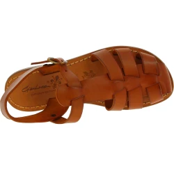 Sandales marron pour femme en cuir artisanales