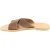 Men's slipper sandals with crossed bands in dark brown nubuck leather