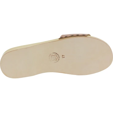Handmade wooden clogs for men with tan leather band