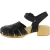 Handgefertigte Holzclogs für Damen mit schwarz Lederkäfig-Obermaterial