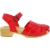Holzclogs für Damen mit rot Lederkäfig-Obermaterial Handgefertigte