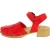 Holzclogs für Damen mit rot Lederkäfig-Obermaterial Handgefertigte
