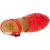 Handmade women's clogs with red leather cage upper