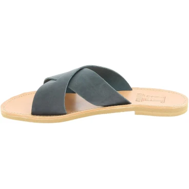 Sandales pour homme à bandes croisées en cuir nubuck marron foncé