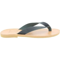 Tongs à enfiler pour hommes en cuir nubuck noir faits à la main