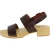Wood clogs for women with dark brown leather bands Handmade