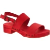 Red mules with genuine leather band Handmade