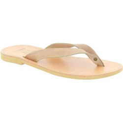 Sandali infradito slip-on da uomo in pelle nabuk nude fatti a mano
