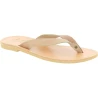 Men's handmade slip-on thong sandals in black nubuck leather