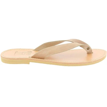 Sandali infradito slip-on da uomo in pelle nabuk nera fatti a mano