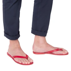 Handgefertigte rotes Leder-Sandaletten für Männer
