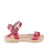 Girl's thong sandals in fuchsia calfskin with buckle closure
