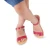 Girl's thong sandals in fuchsia calfskin with buckle closure