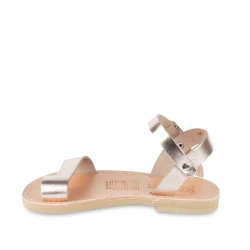 Sandales tongs pour fille en cuir de veau fuchsia avec fermeture à boucle