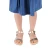 Girl's thong sandals in fuchsia calfskin with buckle closure