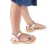 Girl's thong sandals in fuchsia calfskin with buckle closure