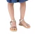 Girl's thong sandals in fuchsia calfskin with buckle closure