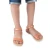 Girl's thong sandals in fuchsia calfskin with buckle closure