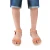 Girl's thong sandals in fuchsia calfskin with buckle closure