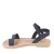 Girl's thong sandals in fuchsia calfskin with buckle closure