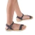 Girl's thong sandals in fuchsia calfskin with buckle closure