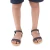 Girl's thong sandals in fuchsia calfskin with buckle closure