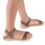 Sandales tongs pour fille en cuir de veau fuchsia avec fermeture à boucle