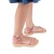 Sandales tongs pour fille en cuir de veau fuchsia avec fermeture à boucle