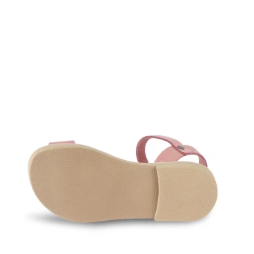 Sandalias para niña en piel de becerro fucsia con cierre de hebilla