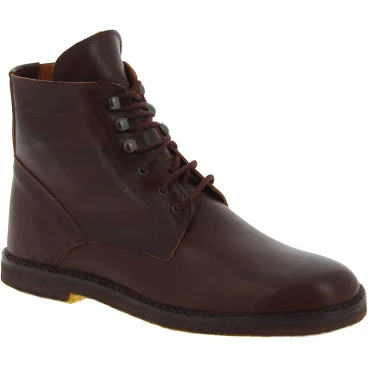 Damen stiefeletten aus dunkelbraun Leder Handgefertigt in Italien