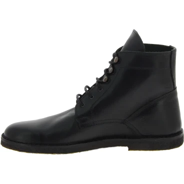 Damen stiefeletten aus Schwarz Leder Handgefertigt in Italien